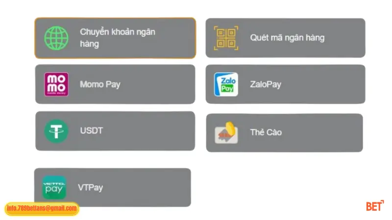 Nạp Tiền 789BET Trong Tích Tắc, Chơi Cược Liền Tay 1 789BET cung cấp đa dạng phương thức thanh toán