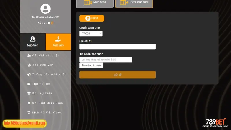 Rút Tiền 789BET Nhanh Như Chớp, Về Tài Khoản Trong Vài Phút 3 Hướng dẫn rút tiền 789BET qua USDT